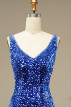 Load image into Gallery viewer, Eileen Homecoming Dresses Glitter Blue Sequins Short Prom Dress Party Dress