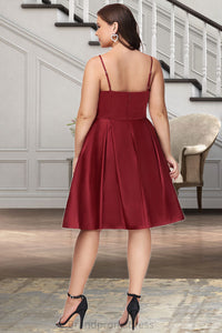 Amy A-line V-Neck Short/Mini Satin Homecoming Dress XXCP0020542
