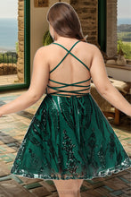 Load image into Gallery viewer, Margaret A-line Scoop Short/Mini Sequin Homecoming Dress With Sequins XXCP0020508