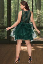 Load image into Gallery viewer, Jade Ball-Gown/Princess Scoop Short/Mini Lace Tulle Homecoming Dress With Sequins XXCP0020537