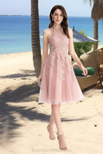 Load image into Gallery viewer, Prudence A-line Scoop Knee-Length Lace Tulle Homecoming Dress XXCP0020512