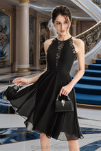 Load image into Gallery viewer, Phoebe A-line Scoop Knee-Length Chiffon Lace Homecoming Dress XXCP0020518