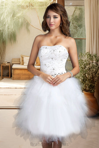 Samantha A-line Sweetheart Knee-Length Satin Tulle Homecoming Dress With Beading Cascading Ruffles Appliques Lace Sequins XXCP0020598