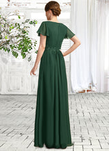 Load image into Gallery viewer, Annabel A-line Asymmetrical Floor-Length Chiffon Mother of the Bride Dress With Appliques Lace Sequins XXC126P0021792
