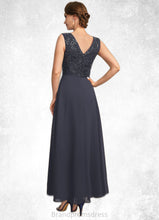 Load image into Gallery viewer, Erin A-line V-Neck Ankle-Length Chiffon Lace Sequin Mother of the Bride Dress XXC126P0021798