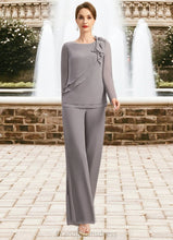 Load image into Gallery viewer, Silvia Jumpsuit/Pantsuit Separates Scoop Floor-Length Chiffon Mother of the Bride Dress With Bow XXC126P0021808