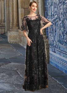 Lilah A-line Scoop Illusion Floor-Length Lace Sequin Mother of the Bride Dress XXC126P0021815