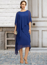 Load image into Gallery viewer, Chaya A-line Scoop Tea-Length Chiffon Mother of the Bride Dress XXC126P0021817