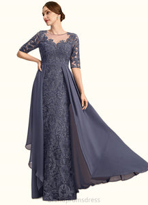 Katie Sheath/Column Scoop Illusion Floor-Length Chiffon Lace Mother of the Bride Dress With Sequins XXC126P0021818