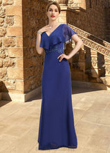 Load image into Gallery viewer, Stella A-line V-Neck Floor-Length Chiffon Mother of the Bride Dress With Beading Appliques Lace Sequins XXC126P0021829
