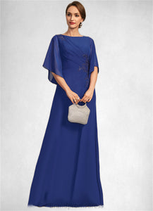 Tia A-line Scoop Floor-Length Chiffon Mother of the Bride Dress With Pleated Appliques Lace Sequins XXC126P0021831
