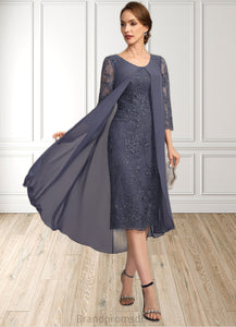Meadow Sheath/Column Scoop Asymmetrical Chiffon Lace Mother of the Bride Dress With Sequins XXC126P0021840