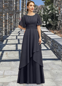 Kaylen A-line Scoop Floor-Length Chiffon Mother of the Bride Dress With Beading Pleated Sequins XXC126P0021856