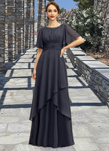 Load image into Gallery viewer, Kaylen A-line Scoop Floor-Length Chiffon Mother of the Bride Dress With Beading Pleated Sequins XXC126P0021856