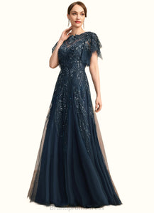Viola A-line Scoop Illusion Floor-Length Lace Tulle Mother of the Bride Dress With Sequins XXC126P0021860