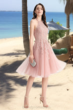 Load image into Gallery viewer, Prudence A-line Scoop Knee-Length Lace Tulle Homecoming Dress XXCP0020512
