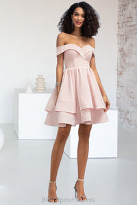 Hayley A-line Short/Mini Stretch Crepe Homecoming Dress With Cascading Ruffles XXCP0020540