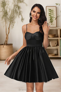 Isabella A-line Sweetheart Short/Mini Satin Homecoming Dress XXCP0020497