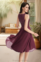 Load image into Gallery viewer, Nova A-line Scoop Asymmetrical Chiffon Lace Homecoming Dress With Sequins XXCP0020516