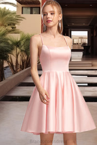 Roberta A-line Square Short/Mini Satin Homecoming Dress XXCP0020544
