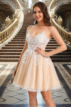 Load image into Gallery viewer, Eden A-line V-Neck Short/Mini Lace Tulle Homecoming Dress XXCP0020469