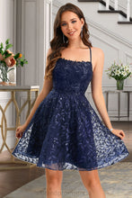 Load image into Gallery viewer, Sheila A-line Scoop Short/Mini Lace Homecoming Dress With Sequins XXCP0020461