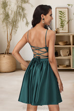 Load image into Gallery viewer, Isabella A-line Sweetheart Short/Mini Satin Homecoming Dress XXCP0020497