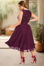 Load image into Gallery viewer, Nova A-line Scoop Asymmetrical Chiffon Lace Homecoming Dress With Sequins XXCP0020516