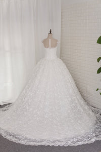 2024 Wedding Dresses Ball Gown Off-The-Shoulder Lace Cathedral Train