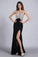 2022 Prom Dresses Full Beaded Spandex Bodice Backless Sexy Court Train Black