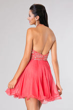 Load image into Gallery viewer, 2022 Halter A Line Sexy And Cute Homecoming Dress Short/Mini Chiffon&amp;Tulle Beaded