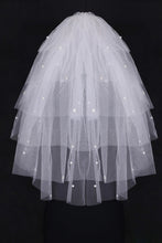 Load image into Gallery viewer, Six-Tier Elbow Length Bridal Veils With Cut Edge