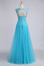 Load image into Gallery viewer, 2022 Scoop Backless A Line Floor Length Prom Dress Splendid