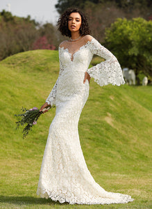Wedding Train Court Keely Dress Trumpet/Mermaid Illusion Wedding Dresses