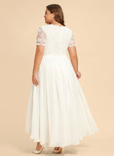 Load image into Gallery viewer, A-Line Wedding Dress Chiffon Wedding Dresses Kendall Lace Asymmetrical V-neck