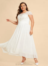 Load image into Gallery viewer, Scoop Chiffon Lace Dress A-Line Alisa Asymmetrical Wedding Dresses Wedding