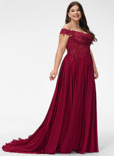 Load image into Gallery viewer, Off-the-Shoulder Prom Dresses Ansley With Sweep Train A-Line Lace Chiffon Sequins