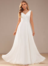 Load image into Gallery viewer, Wedding Dresses Dress Floor-Length V-neck Wedding Lace A-Line Chiffon Azul