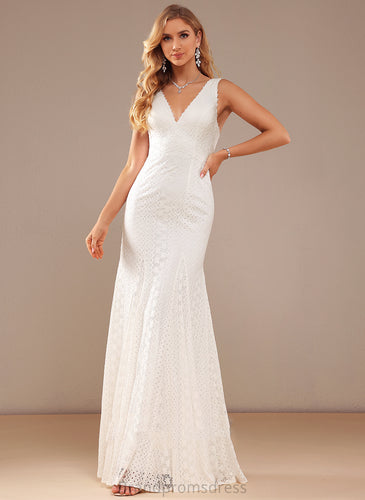 Trumpet/Mermaid Floor-Length Wedding Wedding Dresses Dress Stacy Lace V-neck