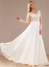Load image into Gallery viewer, Chiffon Wedding Wedding Dresses A-Line With Dress Sequins Lace Floor-Length V-neck Tania