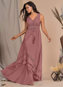 Guadalupe Natural Waist Sleeveless Floor Length Spaghetti Staps A-Line/Princess Bridesmaid Dresses