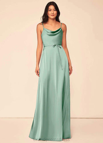 Shayna Sleeveless Straps Floor Length Natural Waist A-Line/Princess Bridesmaid Dresses