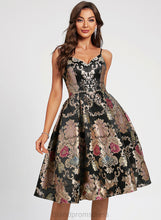 Load image into Gallery viewer, With Homecoming Dresses V-neck A-Line Homecoming Dress Kaliyah Lace Knee-Length Flower(s)