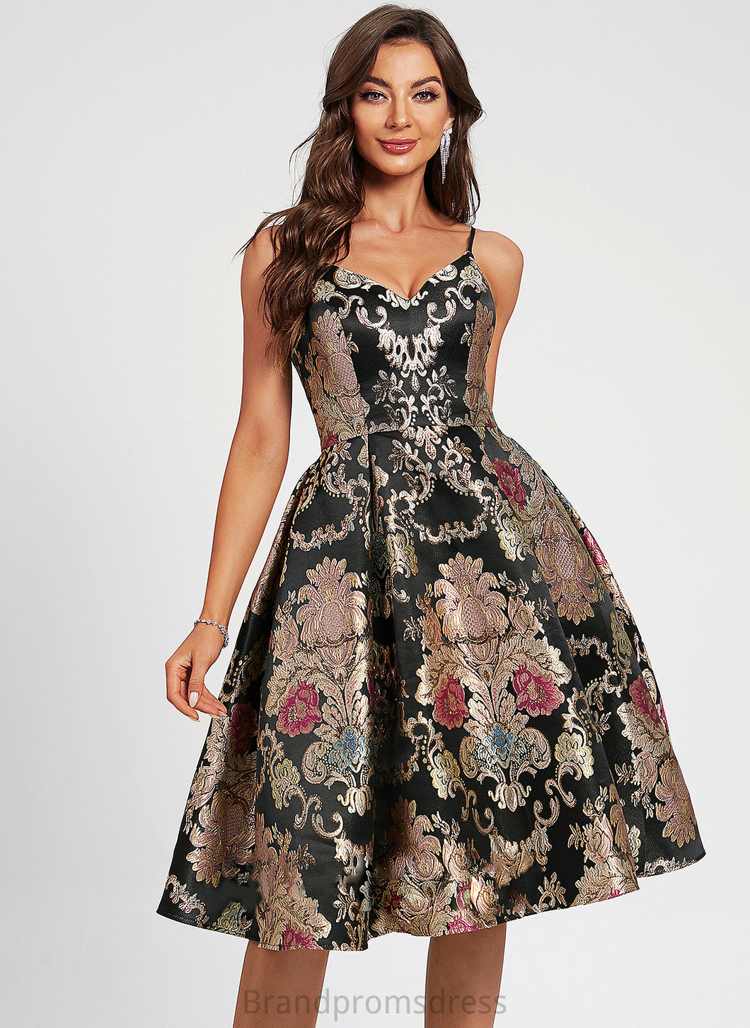 With Homecoming Dresses V-neck A-Line Homecoming Dress Kaliyah Lace Knee-Length Flower(s)
