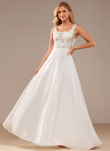 Lace Wedding Lainey Wedding Dresses Sequins Chiffon Floor-Length Square With A-Line Dress