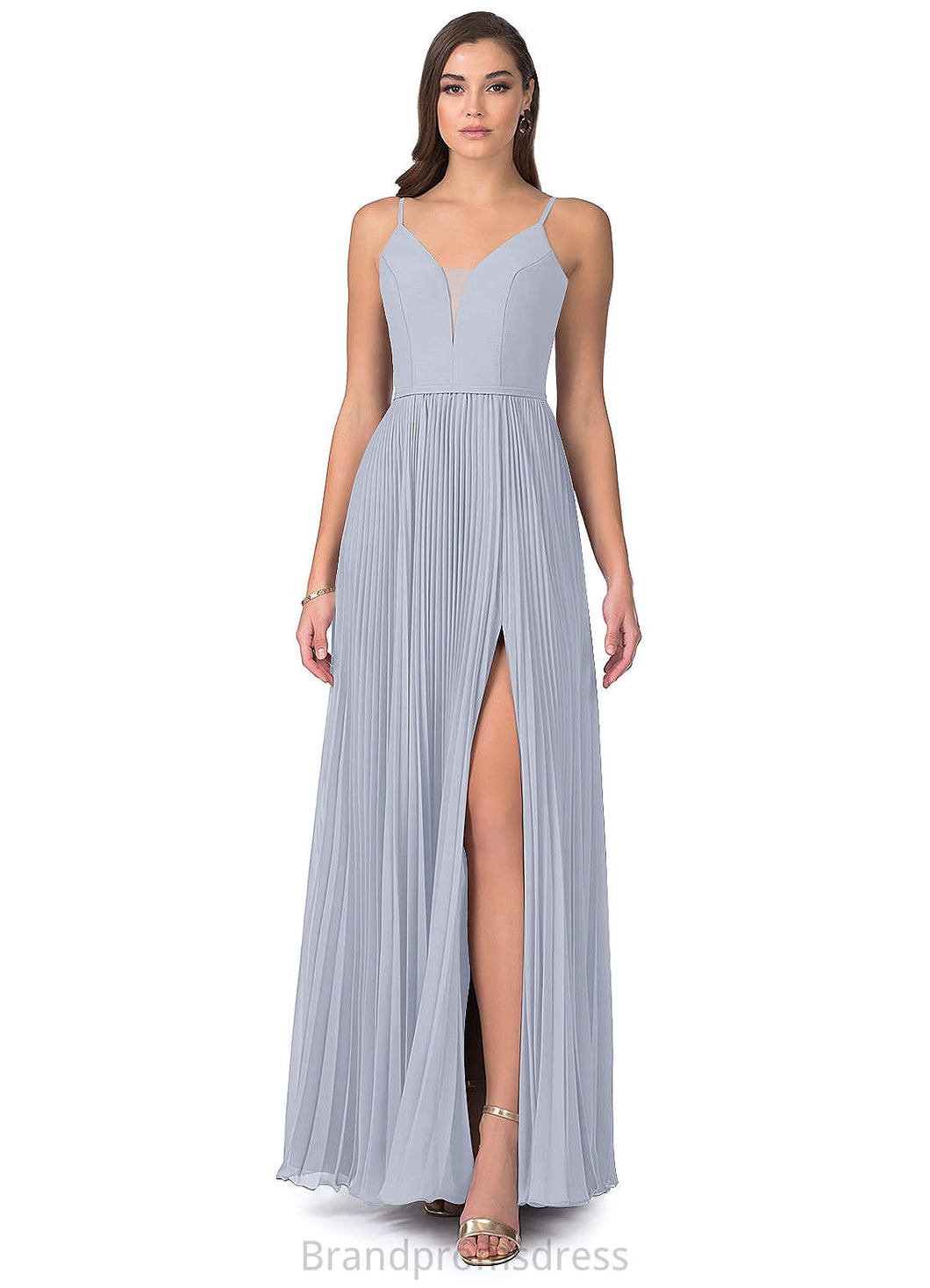 Hadley Scoop Natural Waist Half Sleeves Floor Length A-Line/Princess Tulle Bridesmaid Dresses