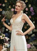 Load image into Gallery viewer, Floor-Length Chiffon Wedding Dresses A-Line Dress V-neck Kaleigh Lace Wedding