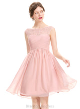 Load image into Gallery viewer, Tulle A-Line Chiffon Gracie Beading Knee-Length With Scoop Ruffle Prom Dresses