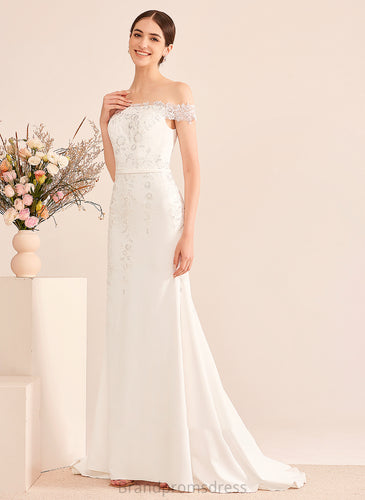 Lace With Wedding Dress Off-the-Shoulder Court Sequins Wedding Dresses Train Skylar Trumpet/Mermaid