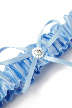 Load image into Gallery viewer, Classic Satin With Ribbons Pearl Wedding Garters